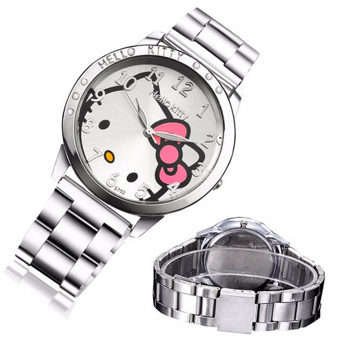 Elegante Reloj Pulsera Con Diseño De Hello Kitty!