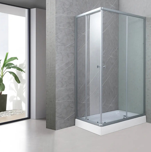 Shower Rectangular Lens 100x80 Cromado Transparente Joytek Transparente Blanco