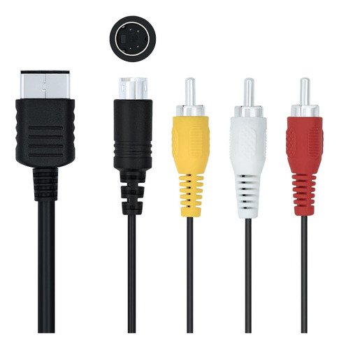 Experiencia Retro Cable A/v Ps2/ps3 Máxima Calidad Servitae Color Negro