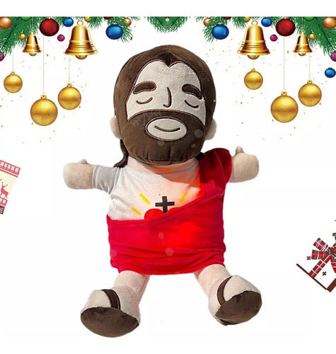 Ddd 2 Peças - Pelúcia De Natal Jesus Que Respira Com Música
