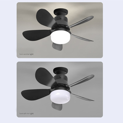 Ventilador De Techo Moderno Con Control De Bombilla Led 30w