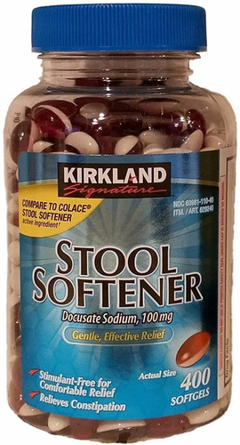 Stool Softener Kirkland 400 Capsulas Blandas