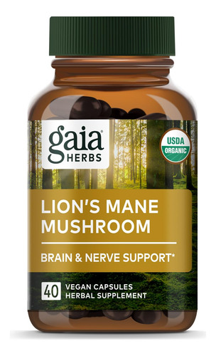 Suplemento Gaia Herbs Lions Mane Mushroom 40 Cápsulas