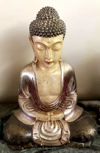 Estatua Buda Decorativo Yeso Pintado A Mano 30 Cm (Usado)