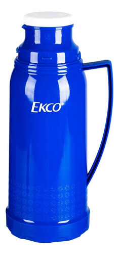 Termo Ekco Con Ampolla De Vidrio, Sistema Antigoteo, C/asa Azul