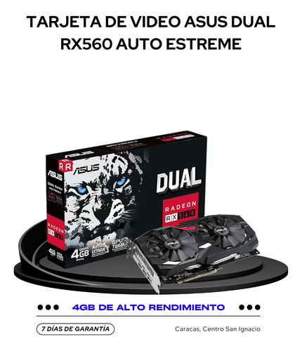 Tarjeta De Video Asus Dual Rx560 4gb Auto Estreme