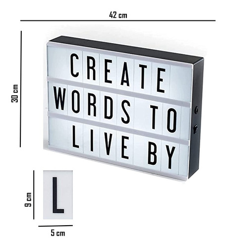 Imagen 2 de 9 de Cartel Luminoso Letras Grandes Iconos Led Lightbox Usb Pilas