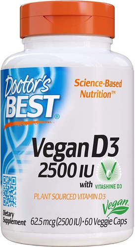 Vitamina D3 - 2500 Ui - Vegana - 60 Cápsulas