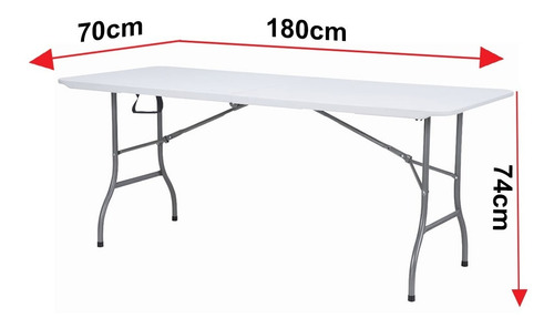 Imagen 3 de 9 de Mesa De Camping 1.80 Plegable Valija De Plástico