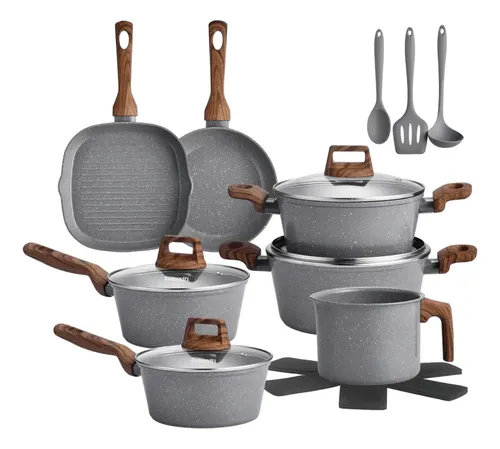 Jogo de Panelas 12 Peças Indução Cerâmica Fundo Triplo Bravia Cookware