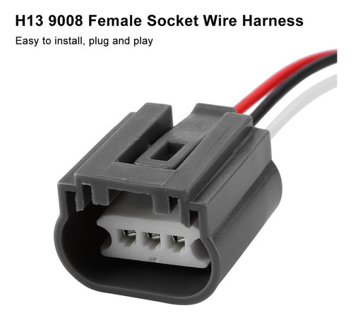 Adaptador De Cable Hembra H13 9008 Para Enchufe Led