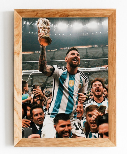 Cuadro Messi Campeon Del Mundo 3 Seleccion Arg - Madrid Deco