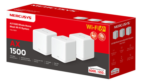 Sistema Mesh Mercusys Halo H60x Ax1500 Gigabit Wifi6 Pack3