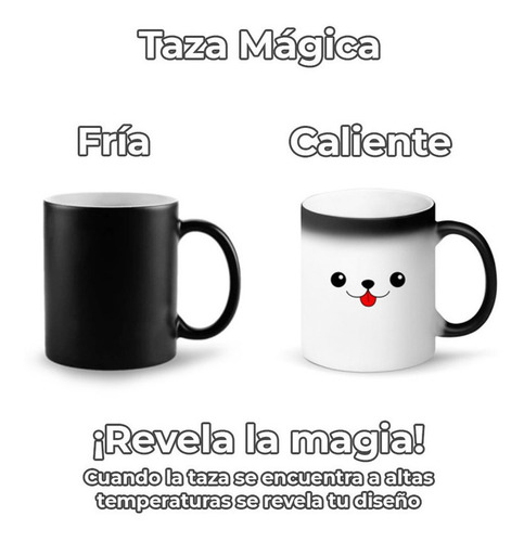 Imagen 5 de 6 de Taza Mágica Para Regalo Gato Negro Tuxedo Esmoquin