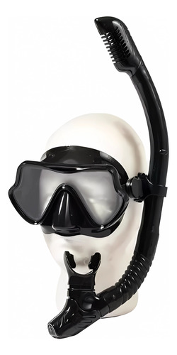 Kit Buceo Mascara Snorkel Profesional Ajustable Full Visión