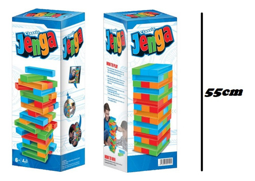 Jenga Gigante Colorido De Medio Metro