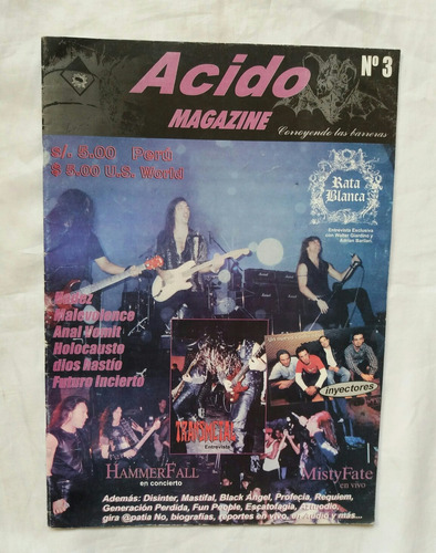 Acido Magazine Numero 3 Heavy Metal Death Metal Oferta