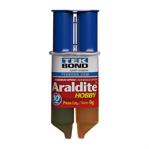 Cola Araldite Adesivo Epóxi Seringa Hobby 6g 10 Min Tekbond