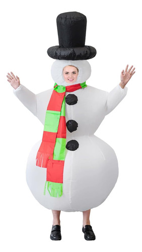 Bervyosw Disfraz Inflable De Muñeco De Nieve De Navidad Para