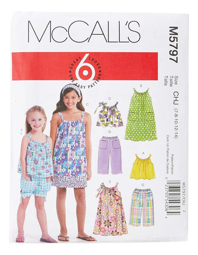 Mccall S Patterns M5797 Tops Vestidos Pantalones Cortos Y Pa
