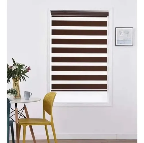 Cortinas Roller Duo Zebra Dia Y Noche 120x200 Cafe