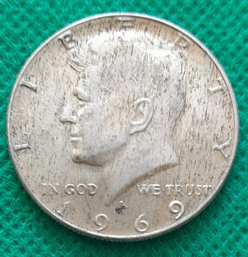 Moneda De Medio Dolar Kennedy, (ley 400 Plata) Año 1969