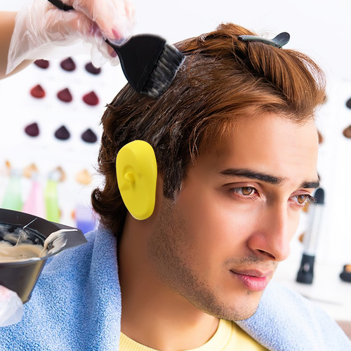 Para Orejeras De Silicona, Tintes For El Cabello, 4 Pares /