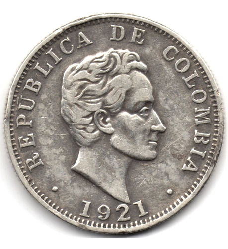 50 Centavos 1921 Plata Medellín