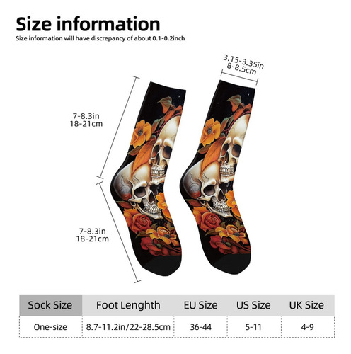 1 Par De Calcetines Redondos Unisex Con Estampado De Dos Cal