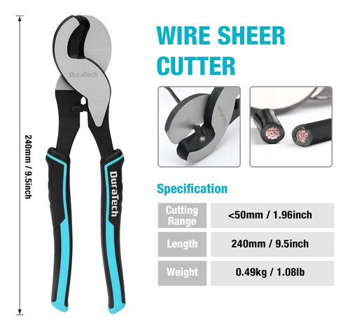 Duratech Batería Cable Lug Crimping Herramienta Con...