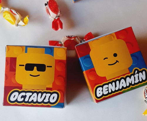 Cajitas Cubo Golosinas Souvenirs Lego X10 Cumpleaños