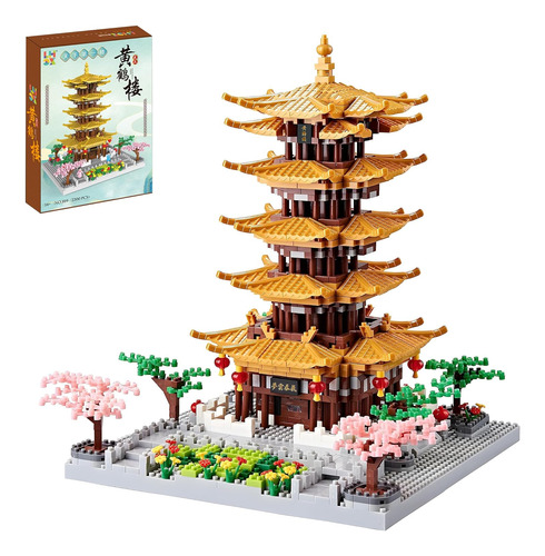 Torre Nedeurs Yellow Crane Con Sakura Tree Plant Mini Builds