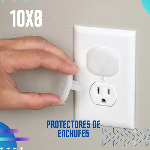 Imagen 2 de 2 de Protectores De Corriente Set 10 Unidades Luz Enchufes Bebe