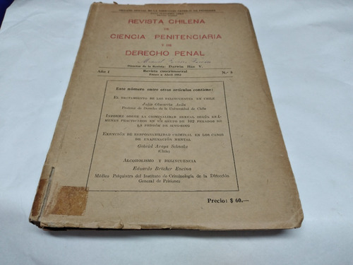 Revista Chilena Ciencia Penitenciaria Y Derecho Penal 1952