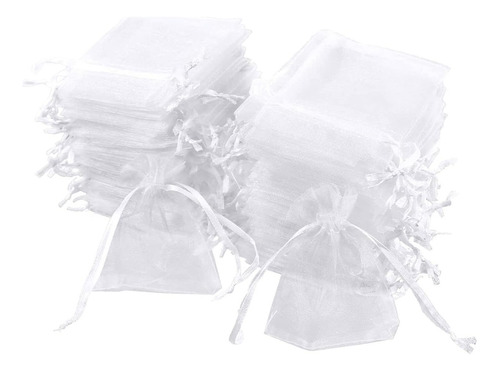 Bolsa Bolsita De Organza Blanca 9x7cm - 10 Unidades 