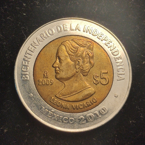 Moneda 5 Pesos 2009, Leona Vicario 