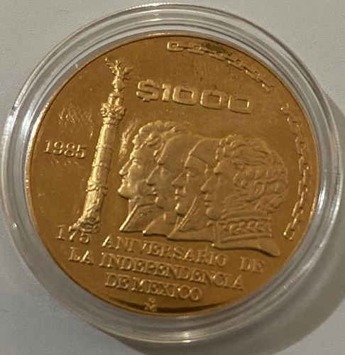 Moneda Oro175 Aniv  Indep. México, Mil Pesos. 0.5 Oz, Ley .9