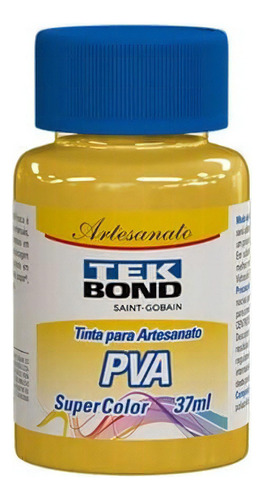 Tinta Pva Para Arte E Artesanato Tekbond Super Color 37ml Cor Amarelo Smile