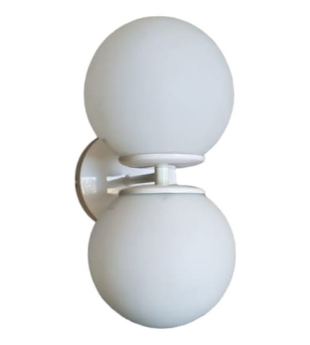 Aplique Pared Blanco Esferas Globos 15ø Opal 2 Luces