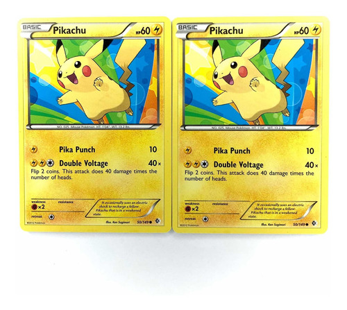 Pikachu 50/149 X2 - Cartas Originales Pokémon B&w 7 2012