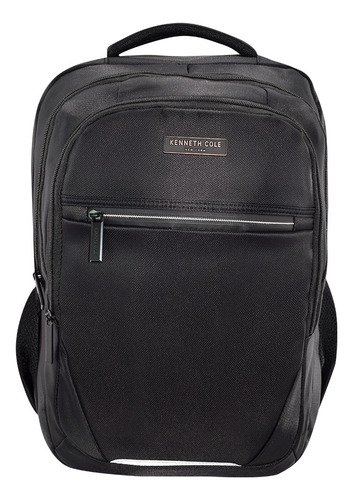 Mochila Kenneth Cole® New York Porta Laptop 16 Impermeable Color Negro Diseño De La Tela Lisa