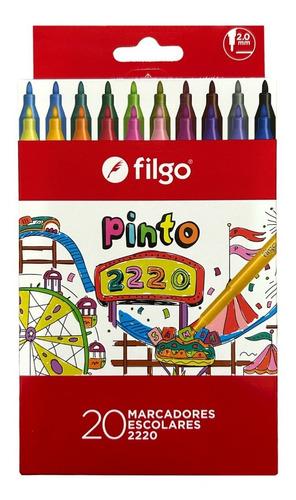 Marcadores Escolares Filgo Caja X20 Colores