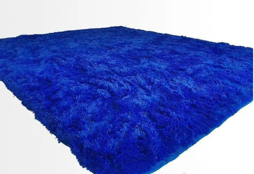 Tapete JD HOME_DECOR Peludo / Felpudo cor Azul shaggy - de 2m x 1.4m