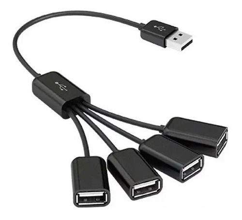 Concentrador Hub Usb  Vorago Hu-101 Negro, 4 Puertos, Pulpo