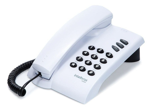 Telefone Com Fio Intelbras Pleno Cinza Resistente E Prático Cor Branco