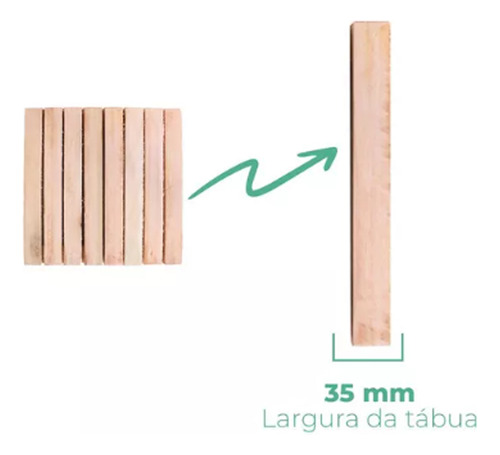 Deck Madeira Modular 35x35 Natural Área Interna E Externa