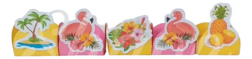 comprar 150 Forminha De Doce Flamingo Tropical + 50 Topper De Doce