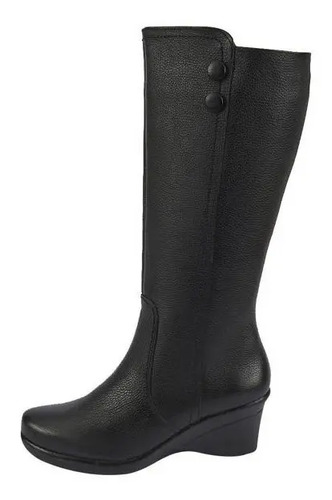 Bota Para Dama, Color Negro 022648 Corte De Piel Mundo Terra | Meses sin  intereses