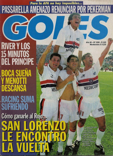 Goles N° 1838. San Lorenzo Le Encontró La Vuelta. Año 1994