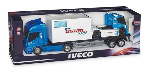 Camion Iveco Usual Racing Equipo Trailer Trucks 45 Cm En Mca